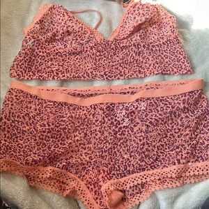 Lace Bralette and Boy Shorts Set.